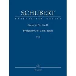 SCHUBERT : note SYMPHONY NO.1, STUDY SCORE