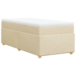 Vidaxl Box spring postelja z vzmetnico krem 80x200 cm blago