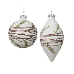 Dekordom dekoracija - hanging ornament 13cm 071444 - winter white - kmg ( 045645 )