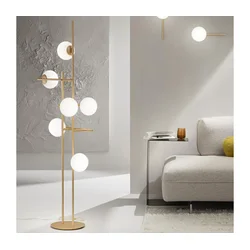 Ondaluce - Podna lampa JEWEL 6xE14/10W/230V 166 cm zlatna/bela