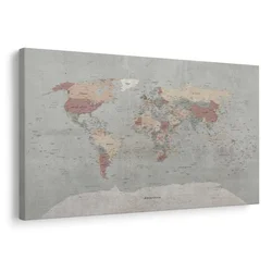 Slika vintage zemljevid sveta - 60x40