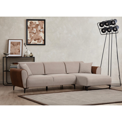 Atelier del Sofa Ugaona garnitura Aren 145x43x206cm Bež-Cimet