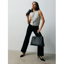 Sinsay - Wide leg farmerke sa kaišem - crno