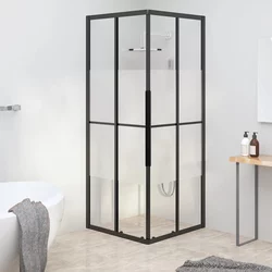 Tuš-kabina napola matirana ESG 80 x 80 x 180 cm crna