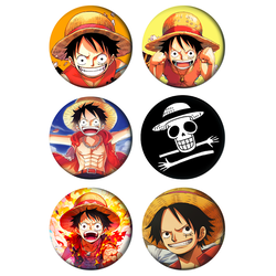 Set bedževa Anime One piece, 37 mm, 6 kom