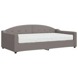 Vidaxl Dnevna postelja z vzmetnico taupe 100x200 cm blago