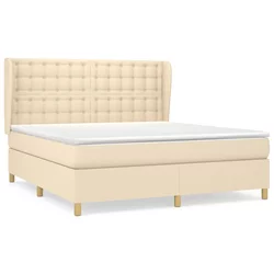 vidaXL vidaXL Box spring postelja z vzmetnico krem 180x200 cm blago, (20893167)