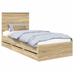 Krevetna konstrukcija s ladicama Sonoma hrast 100 x 200 cm