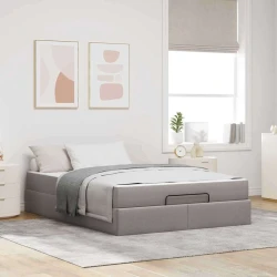 Vidaxl Konstrukcija postelje Taupe 140 x 200 cm blago