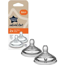 Tommee Tippee silikon cucla brzi protok 2kom 6m+