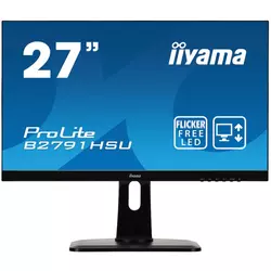 IIYAMA Monitor 27 ETE TN Panel, 1920x1080, 1ms, Height Adj. Stand (13cm), 300cdm˛, Speakers, VGA, HDMI, DisplayPort, USB-HUB ( B2791HSU-B