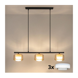 Brilagi - LED Luster na sajli AURA LUX 3xGX53/30W/230V crna/zlatna