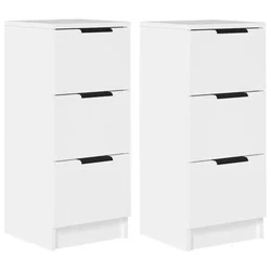 Vidaxl Komode 2 kosa bele 30x30x70 cm konstruiran les