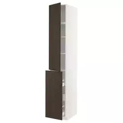 METOD / MAXIMERA Vis.elem. s izvl.funk. 3fi/1vr/2pol, bela/Sinarp smeđa, 40x60x240 cm