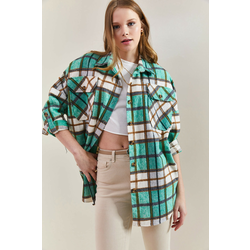 Bianco Lucci Womens Patterned Long Shirt