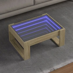 Stolić s beskonačnim LED svjetlima boja hrasta 70 x 53 x 30 cm