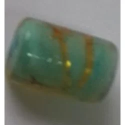 Tuba 10*15 mm tirkiz sa zlatnom sarom -Lampwork perle