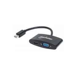 MANHATTAN Adapter 152709 Mini DisplayPort/M - HDMI/VGA F Crni