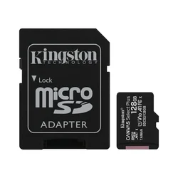 Kingston 128GB MicroSDXC CANVAS Plus V10 SDCS2/128G + Adapter