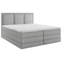 MID.YOU POSTELJA BOXSPRING 180 cm x 220 cm , les, tekstil, leseni material siva