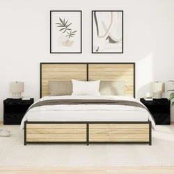 Noćni ormar 2 pcs Crni hrast 50 x 40 x 45 cm Konstruirano drvo