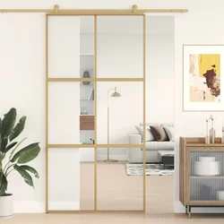 Klizna vrata zlatna 102,5x205 cm prozirno staklo ESG i aluminij