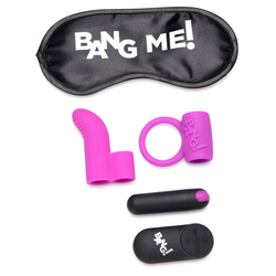 Bang! Couples Kit Love Ring, Finger Vibe, Bullet & Blindfold Purple