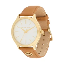 MICHAEL Michael Kors Analogna ura SLIM RUNWAY karamel/zlata/bela