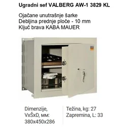 Ugradni sef VALBERG AW-1 3829 KL
