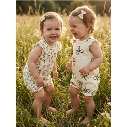 Sinsay - 2-pack pamučni rampers sa printom - krem