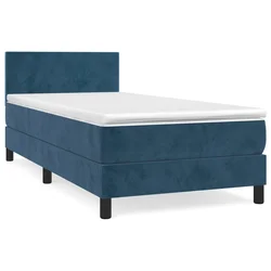 Box spring krevet s madracem tamnoplavi 100x200 cm baršunasti