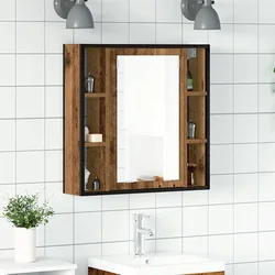 Ormarić za kupaonsko ogledalo staro drvo 60x16x60 cm inženjerski drvo