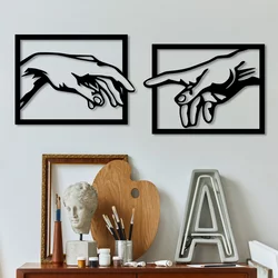 Opviq Set zidnih dekoracija Hands, 36x49 cm, 1.5 mm, 2 komada, Crna