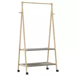 Stalak za odjeću s policama i kotačima 96x45,5x155,5 cm bambusa