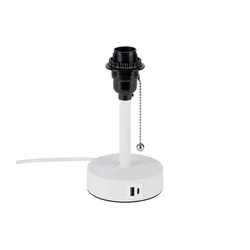 Brilagi - Stona lampa sa USB portom TABLON 1xE27/25W/230V bela