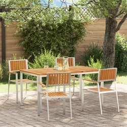 Vanjski set za objedovanje 5 pcs Smeđa Čvrsto teak drvo