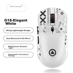 Yindiao Bežični miš, 2.4GHz, Bluetooth, USB, Beli