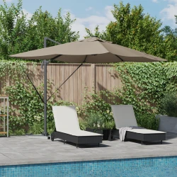 Suncobran Sivo-smeđa 352 x 251 x 265 cm Poliester i aluminij