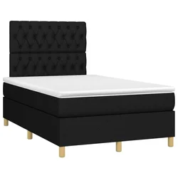 Vidaxl Box spring postelja z vzmetnico črna 120x190 cm blago