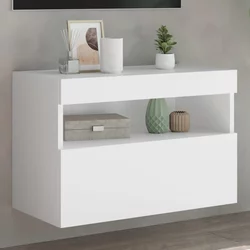 Zidni TV ormarić s LED svjetlima bijeli 60x30x40 cm