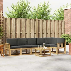 Set vanjskih sofa 7 kom. Bijela i antracit Poliester