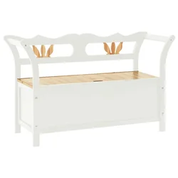 Klupa bijela 107 x 45 x 75,5 cm od masivne jelovine
