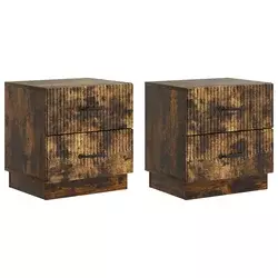 vidaXL Nočna omarica 2 pcs Dimljen hrast 43 x 34,5 x 44,5 cm