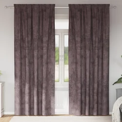 Baršunaste zavjese sa zavjesama 2 pcs Smeđa 245 x 140 cm Baršun