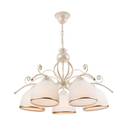 Luster na lancu RETRO II 5xE27/60W/230V bela patina
