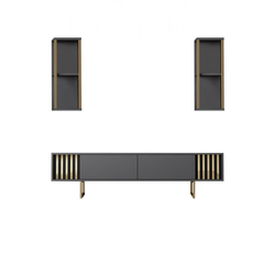 Hanah Home Gold Line TV polica, Antracit-crna
