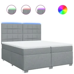 Vidaxl Box spring postelja z vzmetnico svetlo siva 200x200 cm blago