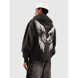 Ninth Hall Silverscreen Spirit Boxy Zip moški pulover s kapuco black
