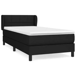 Vidaxl Box spring postelja z vzmetnico črna 100x200 cm blago