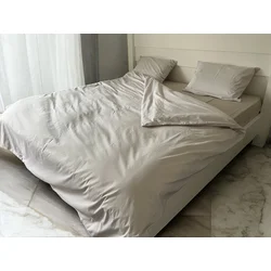 Posteljina za francuski ležaj Saten GLAT, 200x220cm, Siva